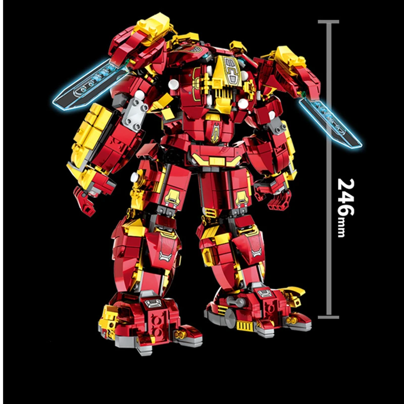 Новинка 1452 шт. Marvel Мстители халкбастер Железный человек Шлем Mecha панцирь робот