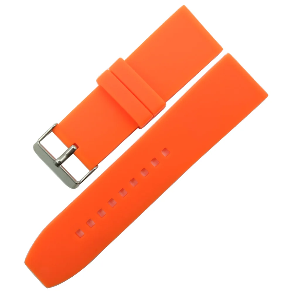 Ремешок силиконовый для часов резиновый черный спортивный браслет наручных 16 18 20