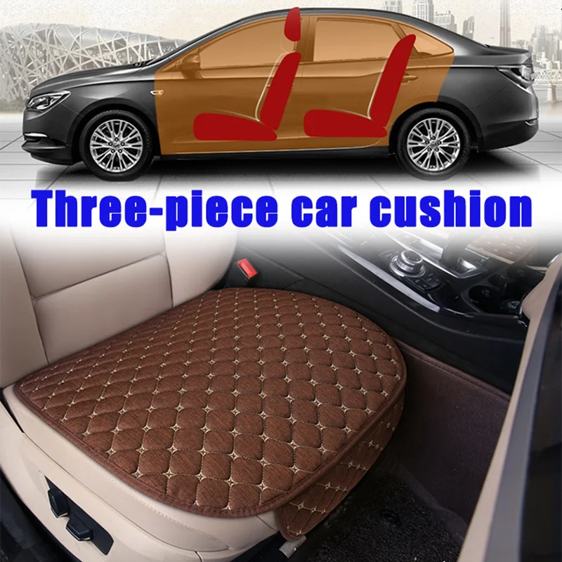 Комплект из 3 предметов автомобильный коврик для сидений льняная Накладка авто