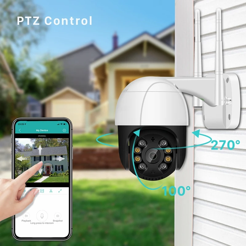 

1080P Monitor, Wireless Wifi Waterproof Outdoor Remote Control Dome Surveillance Camera for Home