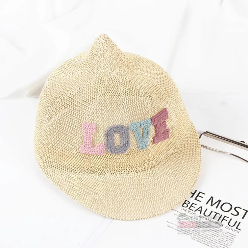 

Cute Baby Hat With Ears Summer Straw Mesh Baby Girl Boy Hat Kids Snapback Baseball Cap Children Beach Sun Hat