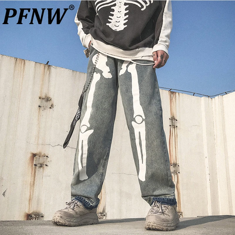 

Мужские джинсы-карманы PFNW, черные прямые джинсы большого размера в стиле хип-хоп, модель 2X0993, 2021