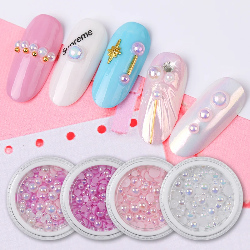 Украшения для дизайна ногтей Born Queen жемчужины из смолы с плоской задней стороной