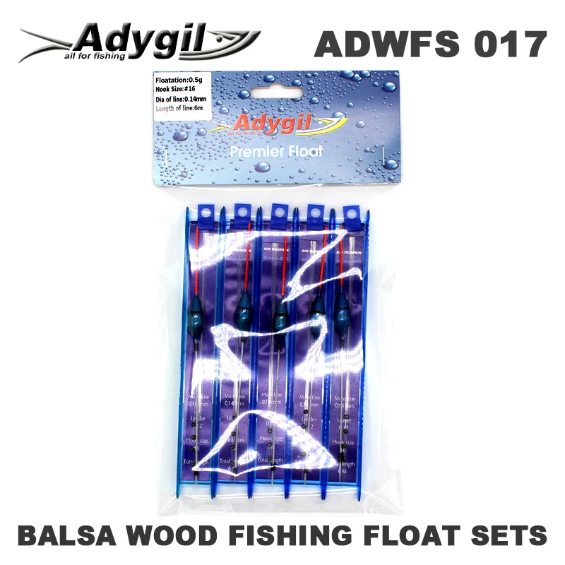 Набор деревянных поплавков для рыбалки adyтно Balsa ADWFS 017 длина лески 0 5 г 60 см размер