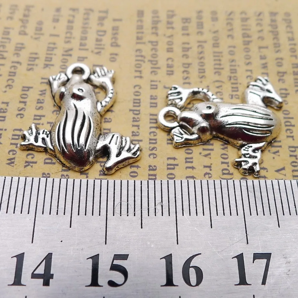 

150pcs Frog Charms 20mm x 22mm DIY Jewelry Making Pendant antique silver color