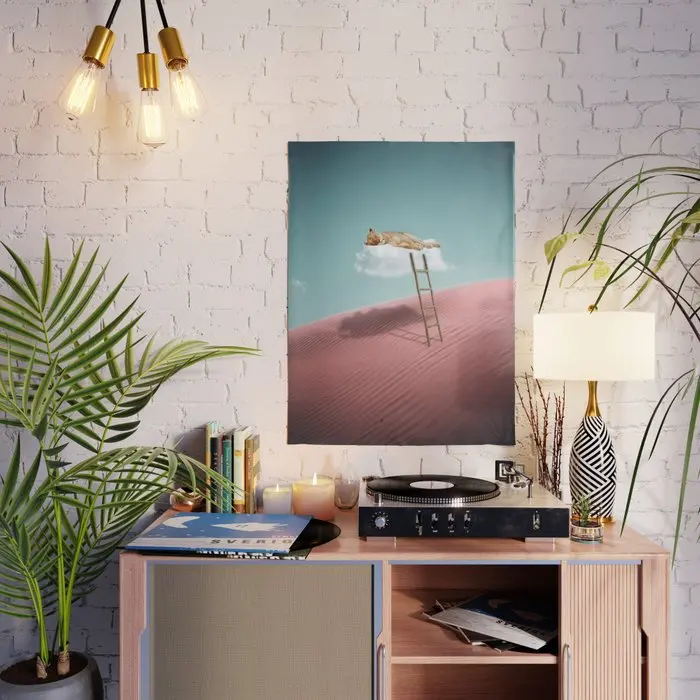 Животные тигр облака белая лестница холст печать картина настенные