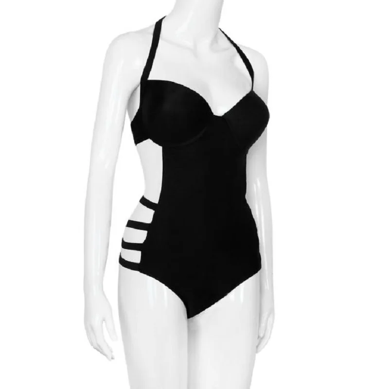 Пикантные для женщин Большие размеры цельный купальник монокини пуш-ап бикини с