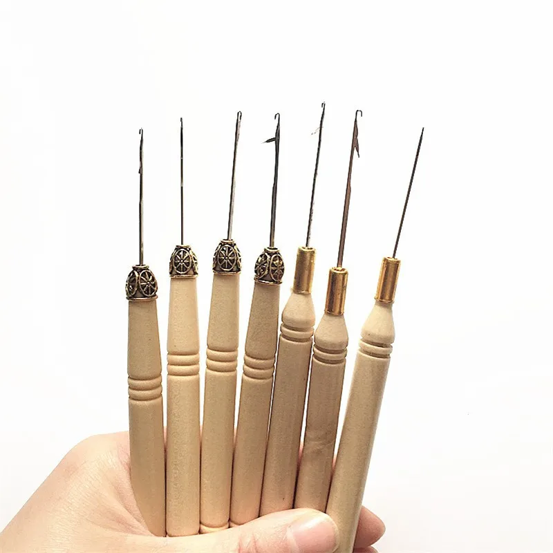 3 шт./компл. крючком Крючки Иглы с деревянной ручкой вязание шить Парик