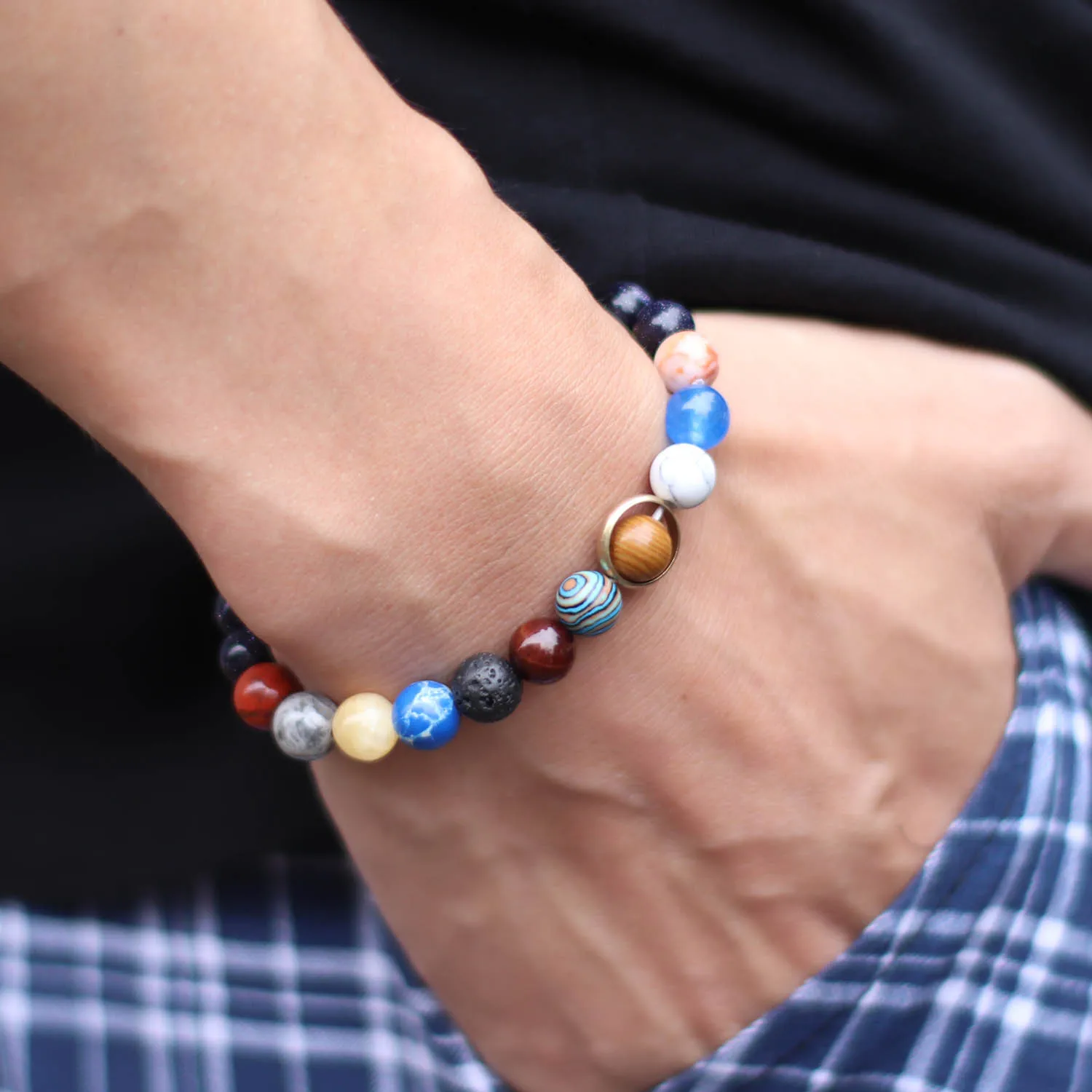 2021 Вселенная солнечная система браслет Женщины Мужчины натуральный камень 10