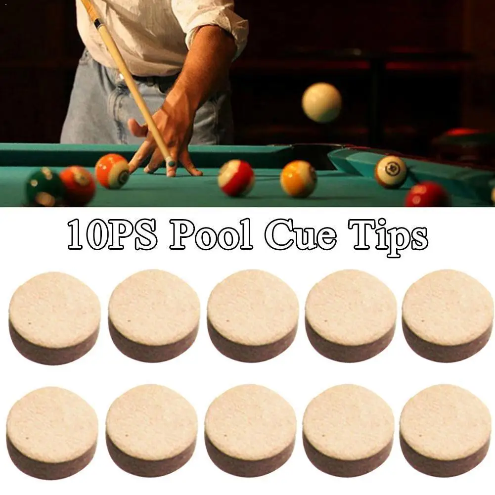 

Classic Delicate Texture Durable Pool Cue Tips 10Pcs Cue Billiard Cue Snooker Tips Billiards Tips Stick Accessories Pool