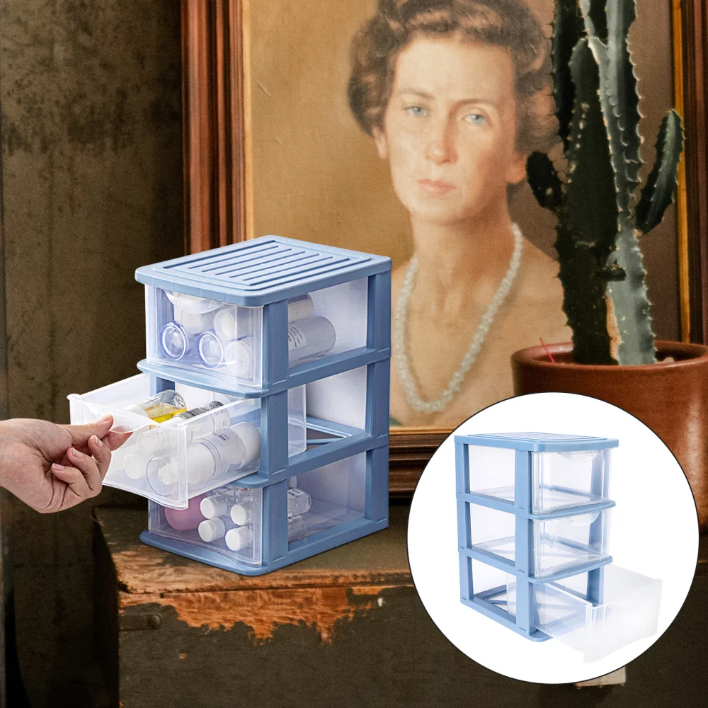 

1Pc Drawer Storage Cabinet Desktop Storage Case Multilayer Storage Box