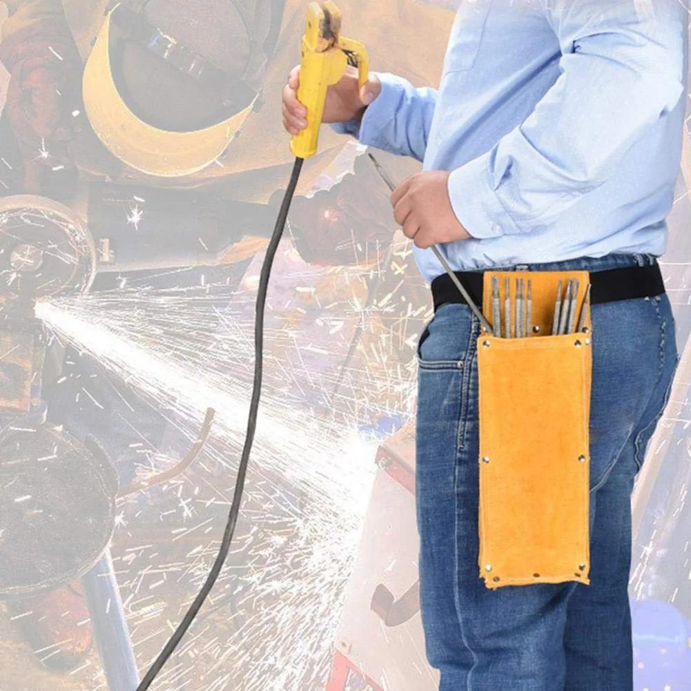 

Hardware Travel Waist Electrode Holder Storage Hiking Portable Flame Retardant Welding Rod Bag Car Artificial Cowhide Tool