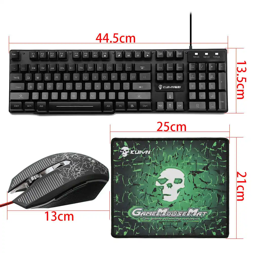 

1Set T6 Rainbow Backlit Luminous Keyboard Mouse Set Desktop Computer Game Mechanical Hand Feel For PC PS4 PS3 Xbox One