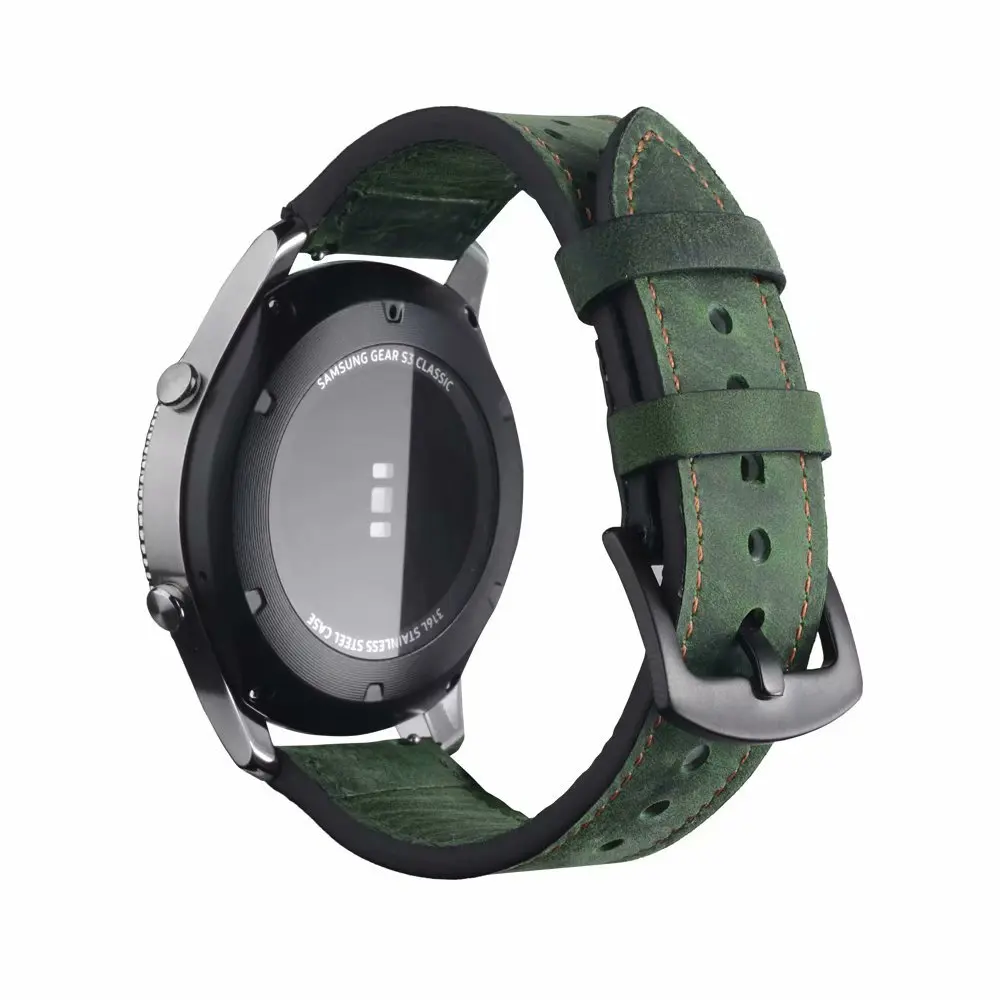 22 мм ремешок для часов для samsung gear S3 Frontier классический ремешок из натуральной кожи ремешок для мужчин и женщин Смарт часы заменить мужчин t браслет