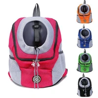 new out double shoulder portable travel backpack outdoor pet dog carrier bag pet dog front bag mesh backpack head pet travel bag