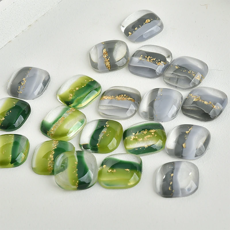 Модные Геометрические Квадратные бусины 40 шт./лот 16 мм из смолы с плоской задней