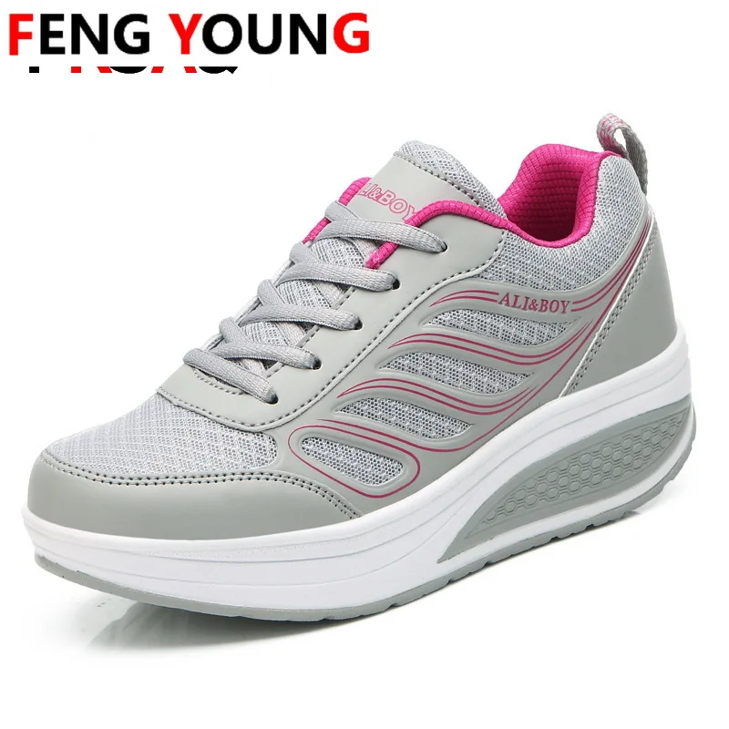 Кроссовки женские на платформе дышащие водонепроницаемые танкетке Повседневная