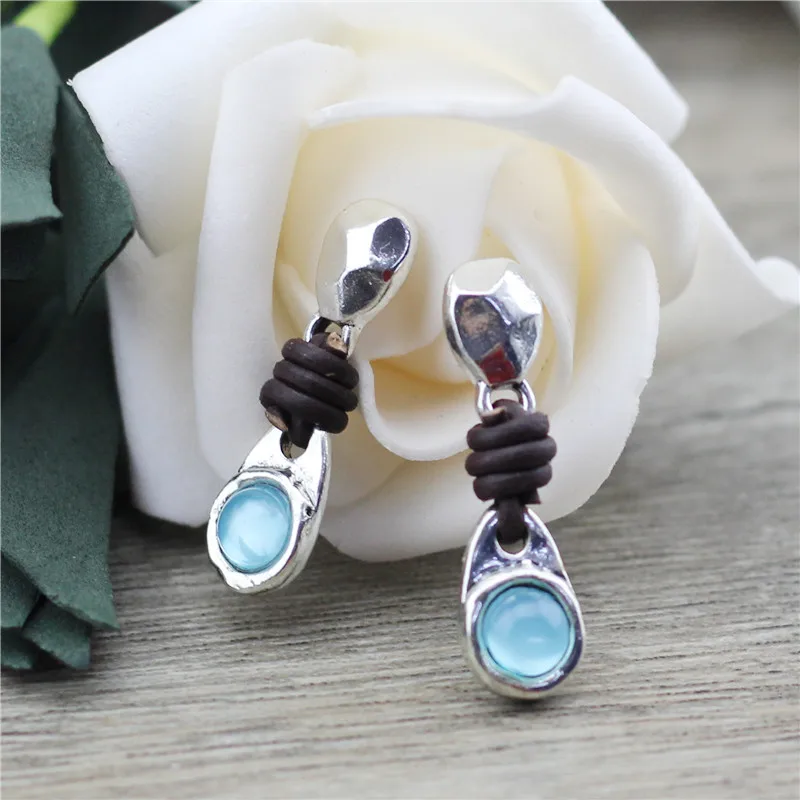 

Anslow New Hot Fashion Jewelry Spring Style Water Drop Acrylic Beads Leather Wrap Earring For Women Female Lady Gift LOW0043AE