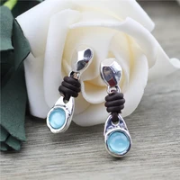 anslow new hot fashion jewelry spring style water drop acrylic beads leather wrap earring for women female lady gift low0043ae