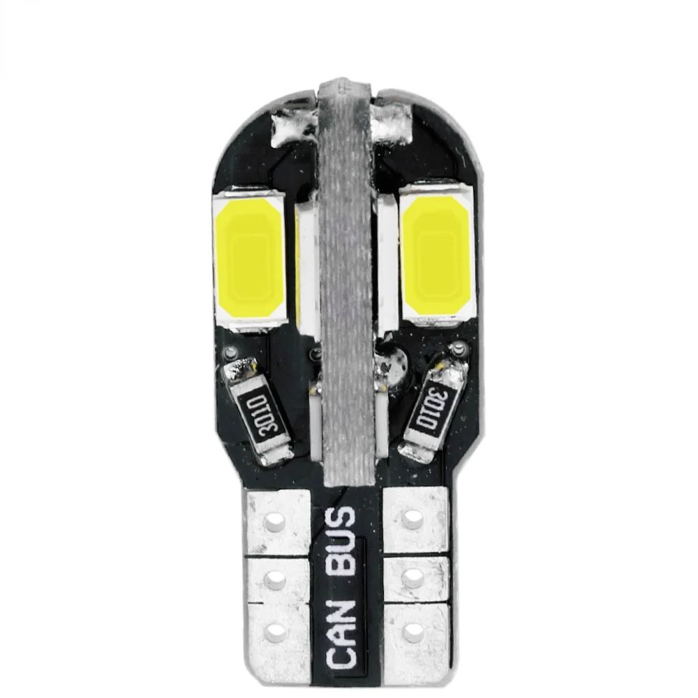 

10PCS Signal Lights auto car led Side Marker light 5730SMD T10 w5w 194 168 Pure White Interior Door License Plate Bulb 12v