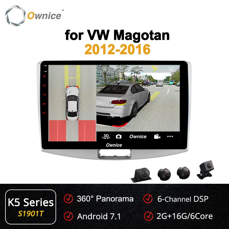 S1901 K5 Ownice 8 ядерный Android 9,0 автомобильный Радио плеер gps k3 k5 k6 для Volkswagen CC Magotan Passat b7 2012 2013 DSP SPDIF - Цвет: S1901 K5