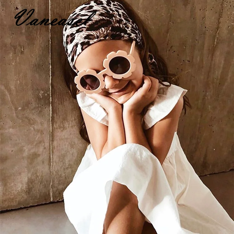 VANEASEL Защита от солнца цветок круглые милые детские солнцезащитные очки UV400 для