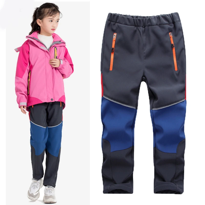 2020 новые уличные флисовые штаны для мальчиков и девочек зимние теплые походные