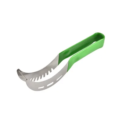 2PCs Нож для арбуза с нескользящей ручкой из нержавеющей стали, дыня, резак для резки фруктов, резак для быстрого измельчения, кухонные инструменты - Цвет: 2PCs