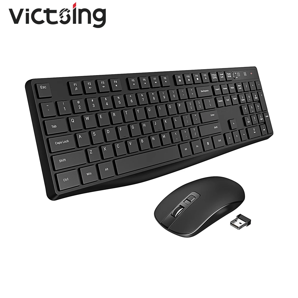 Комплект клавиатуры и мыши VicTsing PC230 104 клавиш USB бесшумная мышь|Комплекты мышь