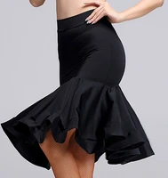 2020 new women black latin dance skirt adult latin ballroom salsa tango rumba cha cha mermaid skirt latin dance wear woman