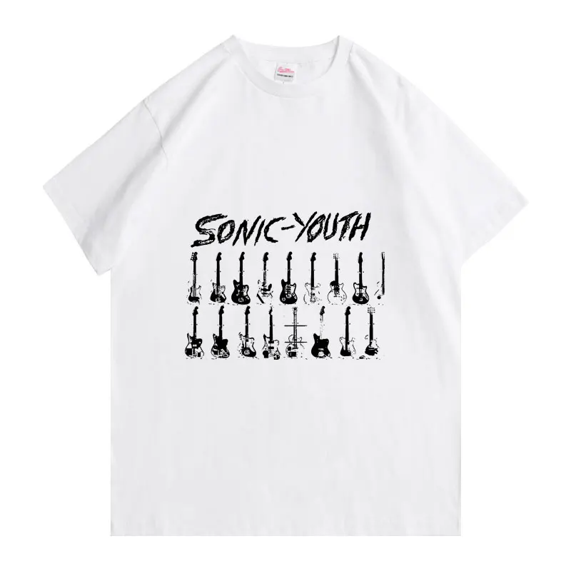 

Sonic Youth Print Tshirt Guitar Pattern T Shirts Fashion Design Men Women T-shirt Comfortable Cotton Fabric Couples Harajuku Tee