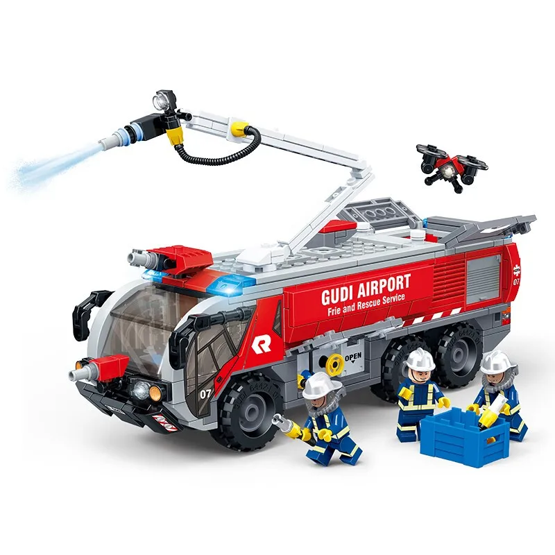 Новый GUDI городские комплекты пожарных серии станции лестница строительные блоки
