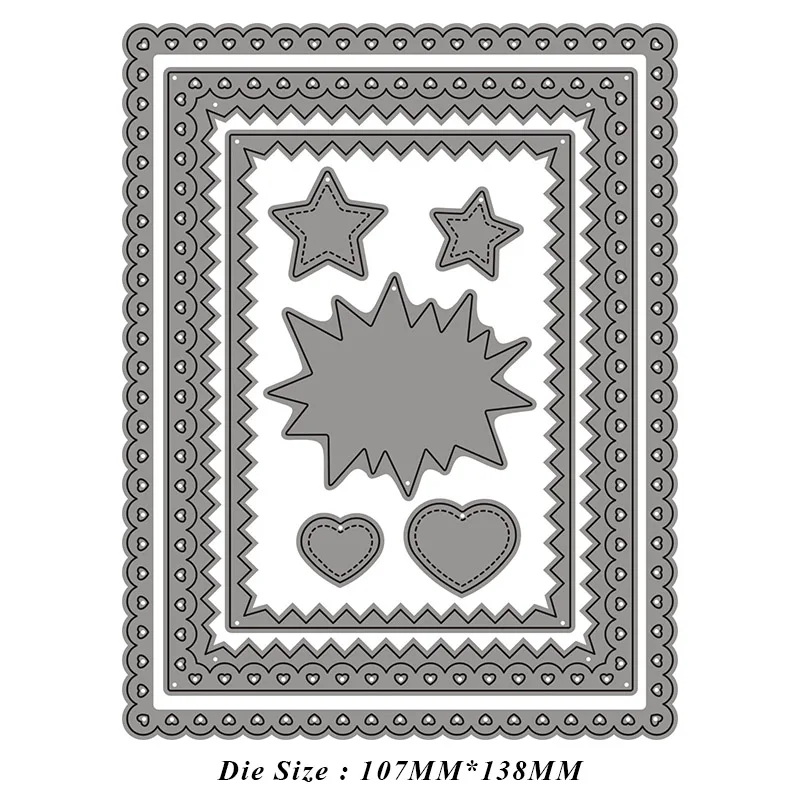 26pcs Background Frame Metal Cutting Dies for DIY Scrapbooking Photo Album Decorative Embossing Paper Card Crafts Die Cut - Цвет: Темно-серый