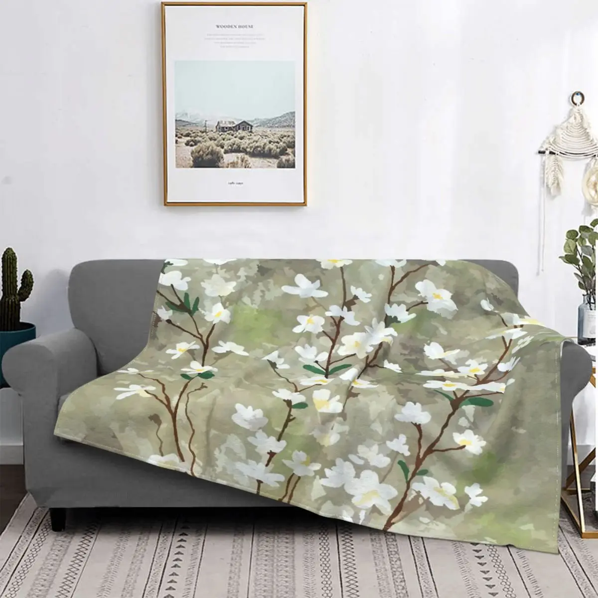 

Manta de flores de pera, colcha de cama a cuadros, toalla de lino, manta de Picnic, toalla de playa de lujo