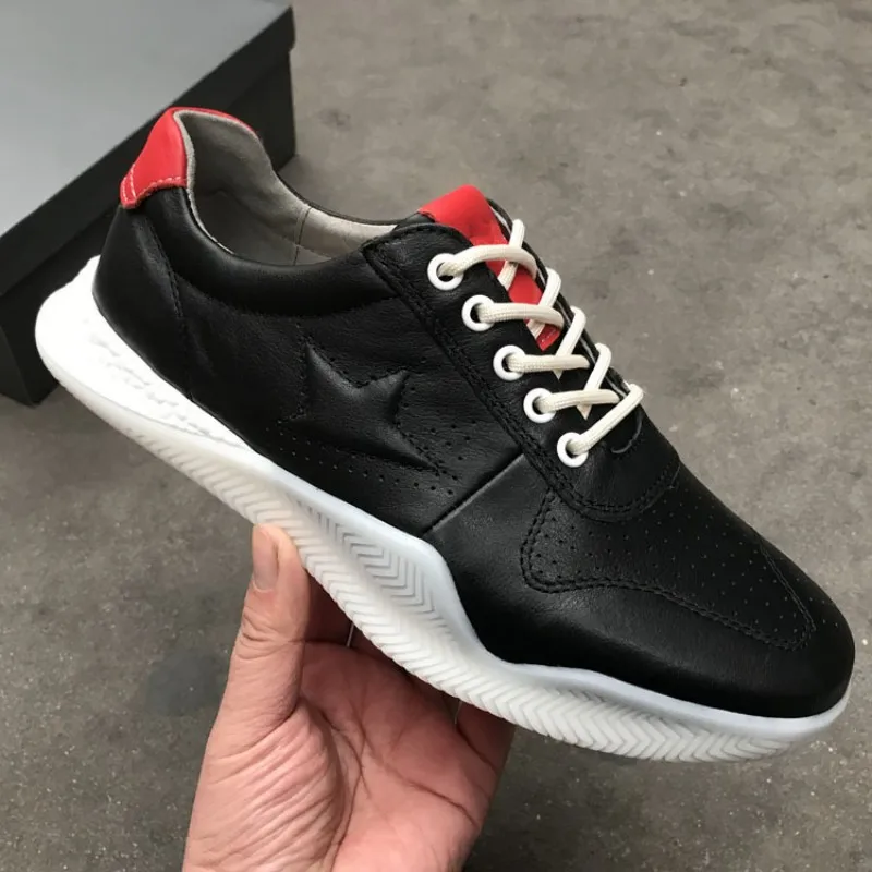 Высокого качества на шнуровке Мужские модельные туфли из натуральной кожи с