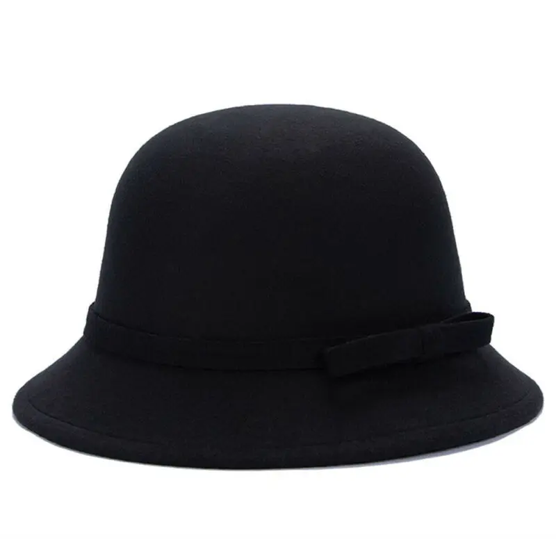 Модная женская шляпа фетровая Fedoras Bowler Dome с бантиком винтажная Кепка Prok Pie Chapeu de
