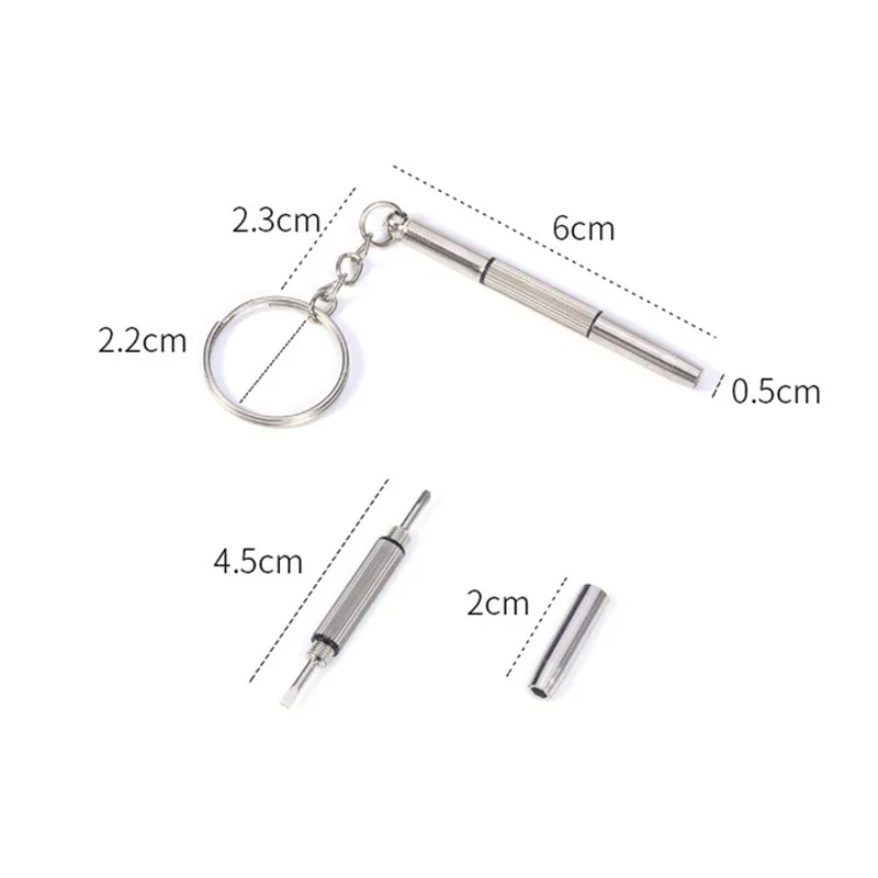 3 In1 Eyeglass Screwdriver Phone Repair Sunglass Watch Kit with Keychain Multi Portable Hand Tools Cross Star | Инструменты