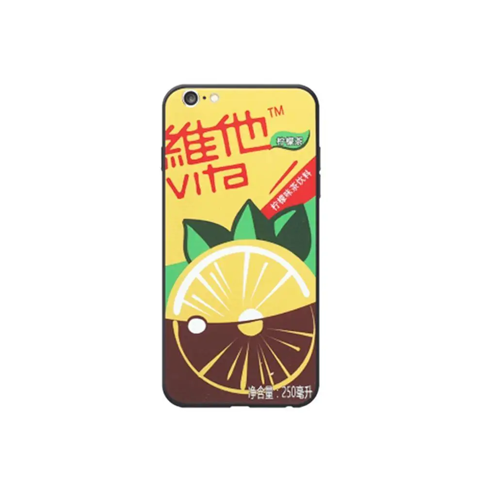 Дизайн Vitasoy VITA лимонная бутылка для напитков чехол s для iPhone7/8/xr Защитная силиконовая крышка чехол - Цвет: B