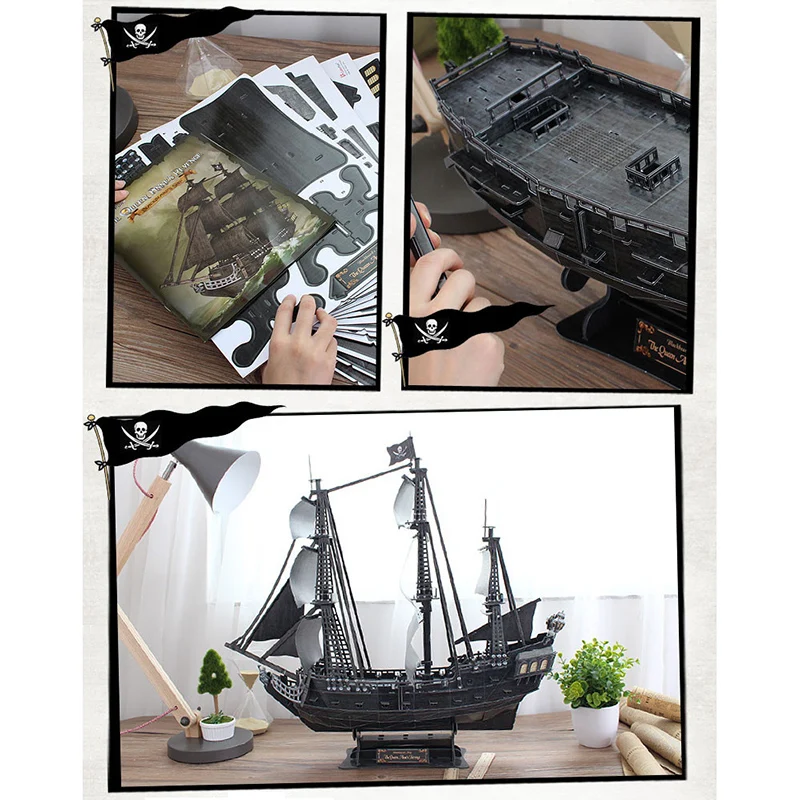 308 шт. пазл Пираты Карибского моря черный жемчуг корабль 1: 95 модель Развивающие