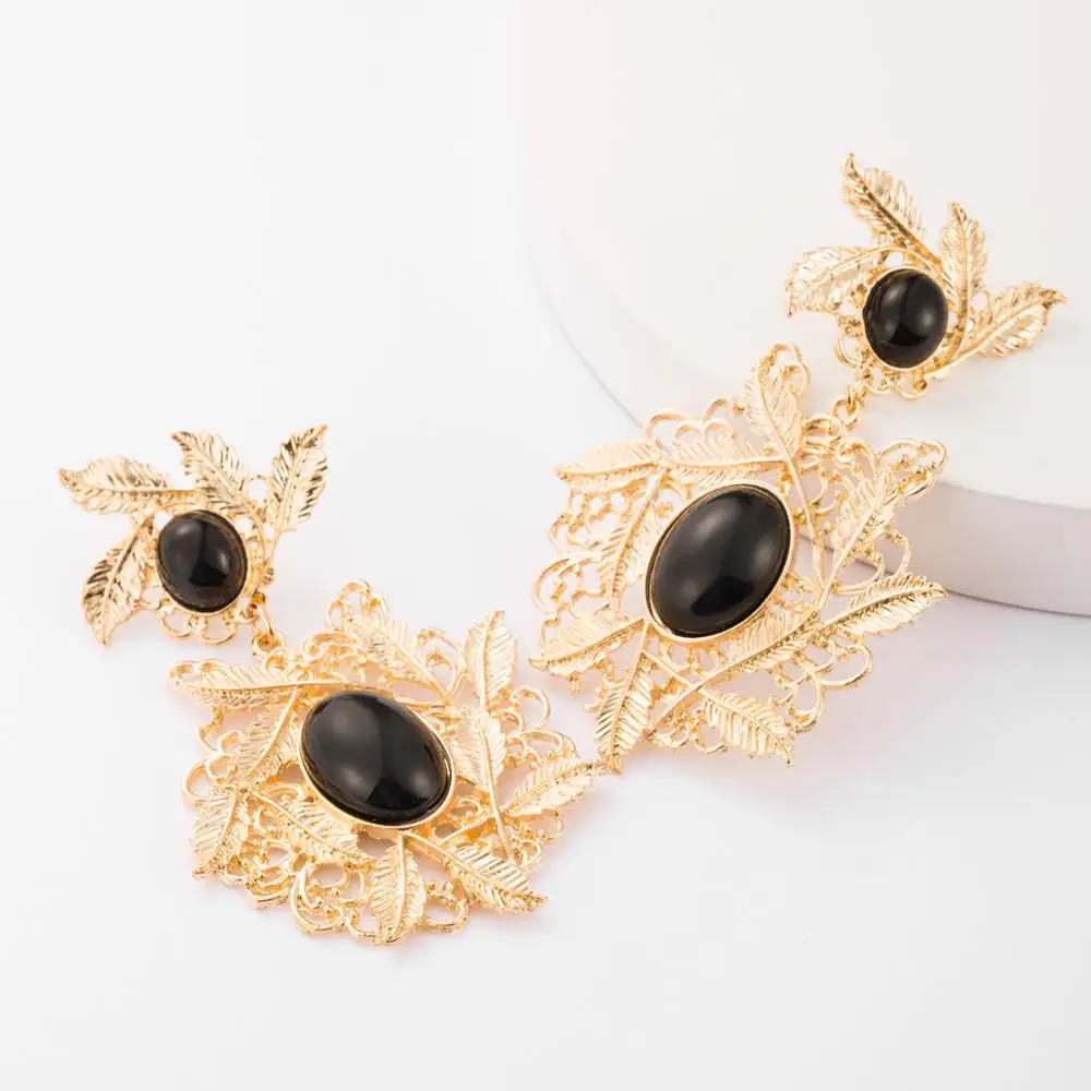 SHIFEEL новинка серьги в винтажном стиле поп-барокко с большим черным жемчугом и
