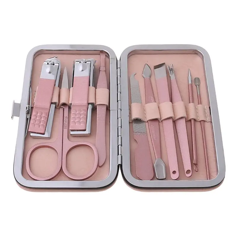 

10 pieces/set of stainless steel nail clippers manicure pedicure care set