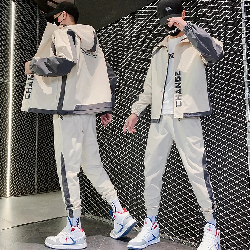 Мужской спортивный костюм из двух предметов Свитшот и штаны одежда для фитнеса в