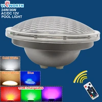 par56 24w 36w rgb led swimming pool light smd5730 piscina light ip68 waterproof fountain led underwater bulb lamp acdc 12v