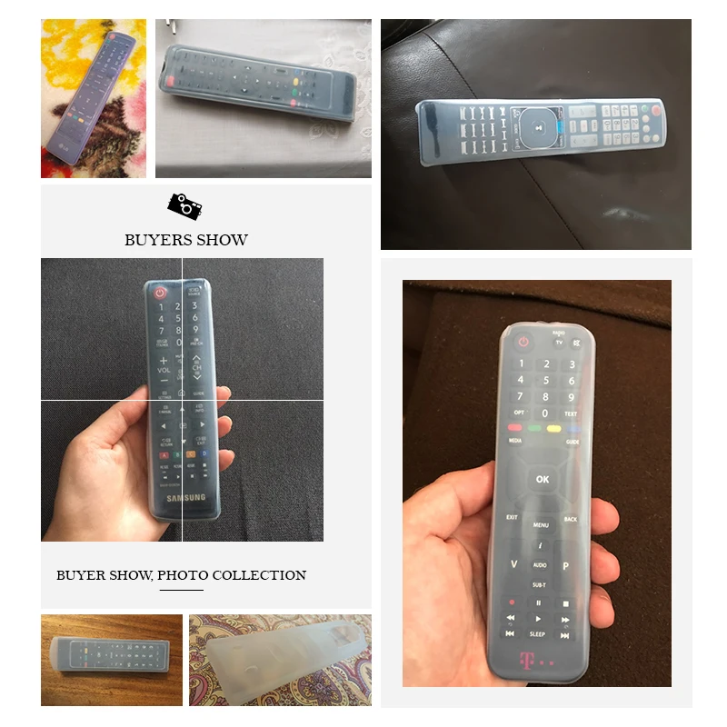 

BAKINGCHEF Waterproof TV Remote Control Fluorescent Dust Cover Silicone Air Conditioning Protective Storage Bag Organizer Items