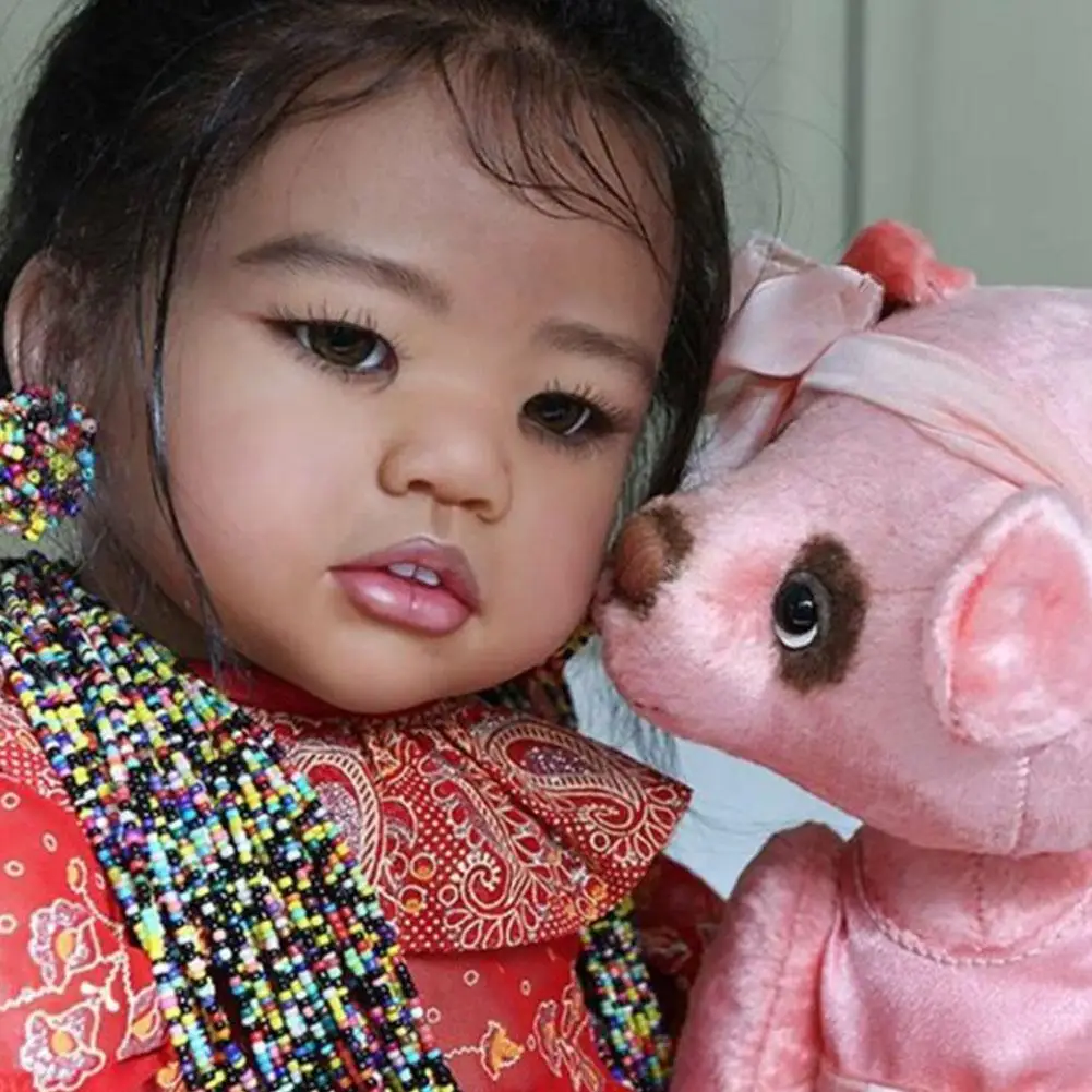 

NPK 28inch Reborn Toddler Amaya Kit With Body And Eyes Touches Blank Soft Vinyl Dolls Parts Dolls Kit Flexible Unfinished V5U1