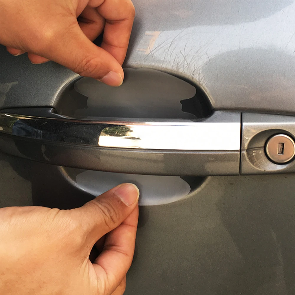 

4 Pcs/set Car Door Handle Anti-Scratch Protective Film Car Stickers for Auto Styling Decoration Accessories Bicycle