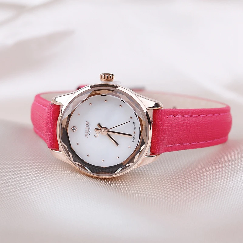 

Women Trendy Fashion Watch Ladies Leather Strap Japan Quartz Watches Waterproof Luxury Shell Gold Girl Clock Student Reloj Mujer