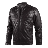 mens fashion plus velvet thickening motorcycle leather jacket autumn and winter stand up collar casual warm biker jacket men