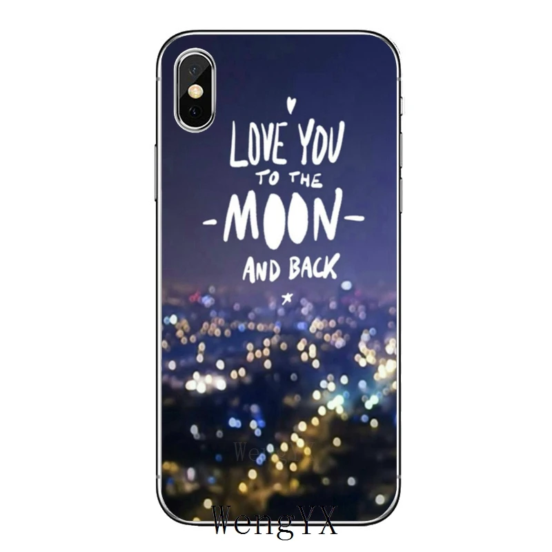 С надписью «I Love You To The Moon And Back(для iPhone 11 pro XR X XS Max 8 7 6s plus SE 5S 5c iPod Touch 5 6 Чехол - Цвет: Moon-And-Back-A-05