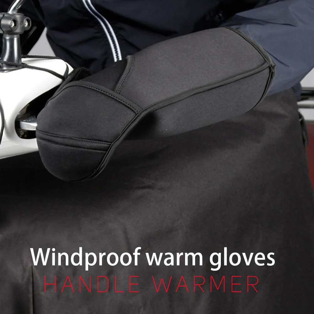 

Waterproof Motorcycle Warm Handlebar Muffs Hand Protector Winter Windproof Thickened Thermal Handle Bar Cover Gloves Universal